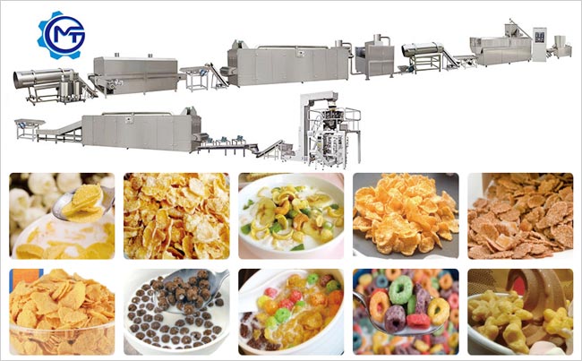 Corn flakes equipment produces a variety of flavors